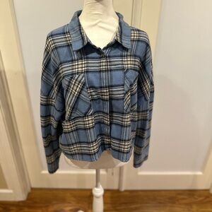 Mila & Tiff Blue Plaid Button-Up Shirt- Sz Xxl